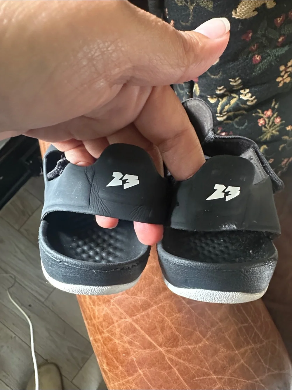 Jordan Kids' Black and White Slide Sandals